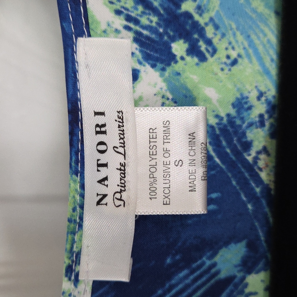 NATORI PRIVATE LUXURIES PARADISE TROPICAL PALMS CAFTAN MAXI NIGHTGOWN LEISURE S - Picture 6 of 9